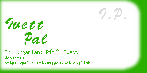 ivett pal business card